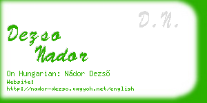 dezso nador business card