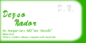 dezso nador business card